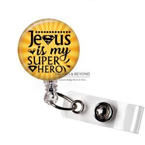 ✝️🦸 Jesus Is My Superhero Badge Reel | Christian Retractable ID Holder